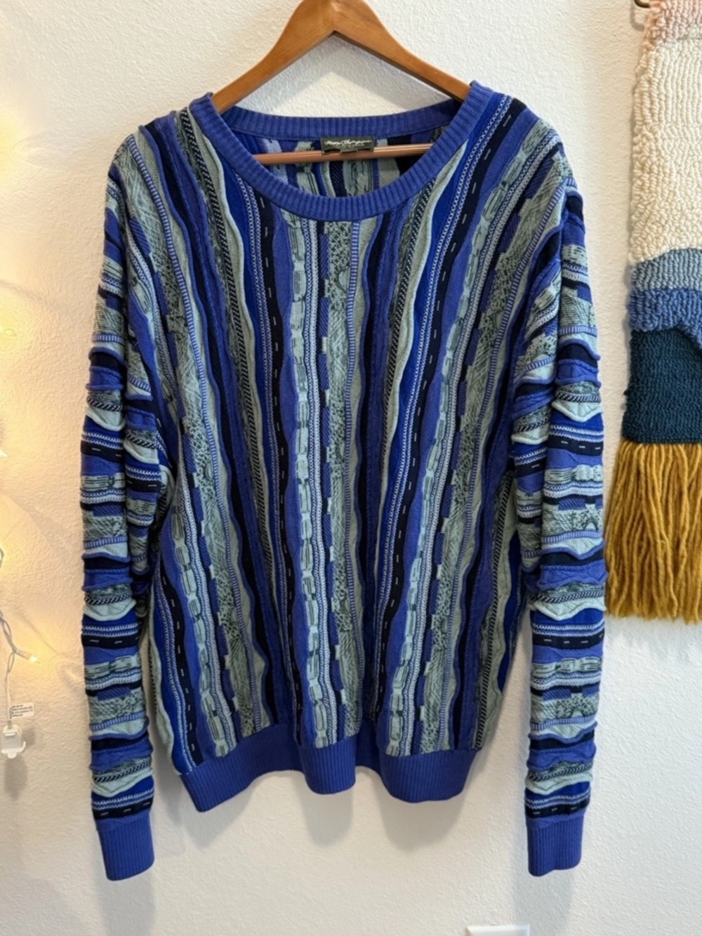 Vintage 90s Norm Thompson Men’s Size XL Sweater XL Purple Colorful Sweatshirt